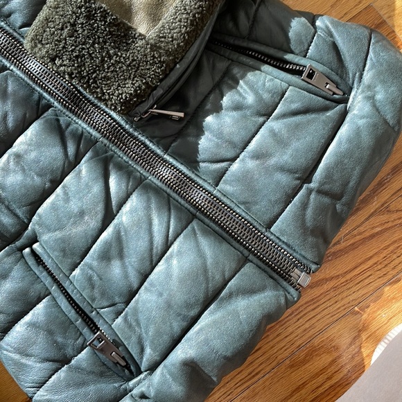 Real leather and shearling coat - Picture 5 of 15